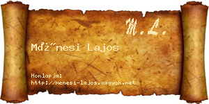 Ménesi Lajos névjegykártya