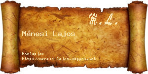 Ménesi Lajos névjegykártya
